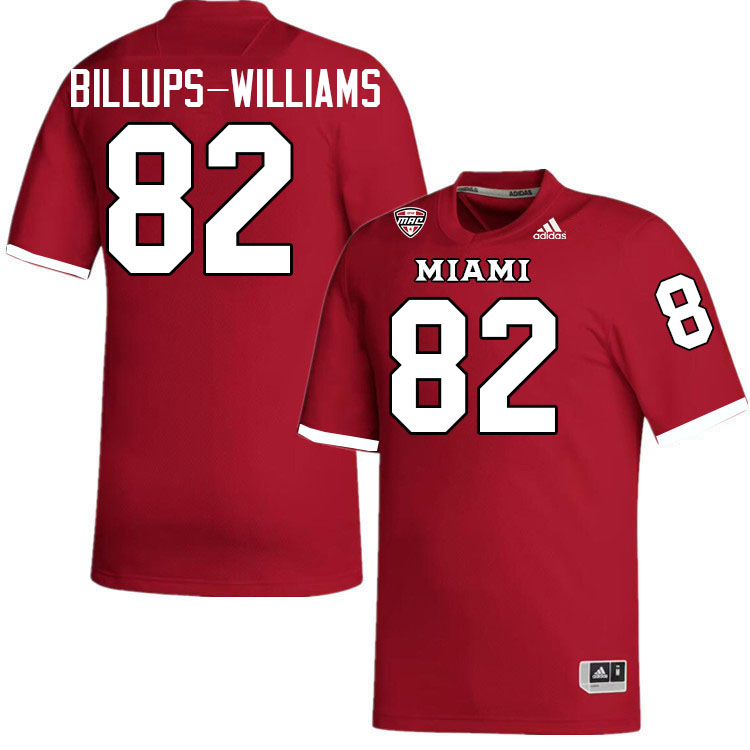 Miami University Redhawks #82 Lynel Billups-Williams College Football Jerseys Stitched-Red